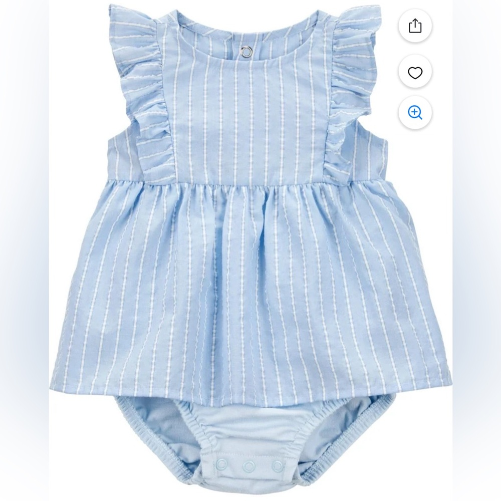 Carter's Blue and White Diaper Covers with Ruffled Details